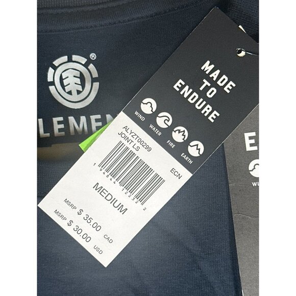Element Mens Joint Long Sleeve T-Shirt, Blue, Size M, NWT - Picture 3 of 4